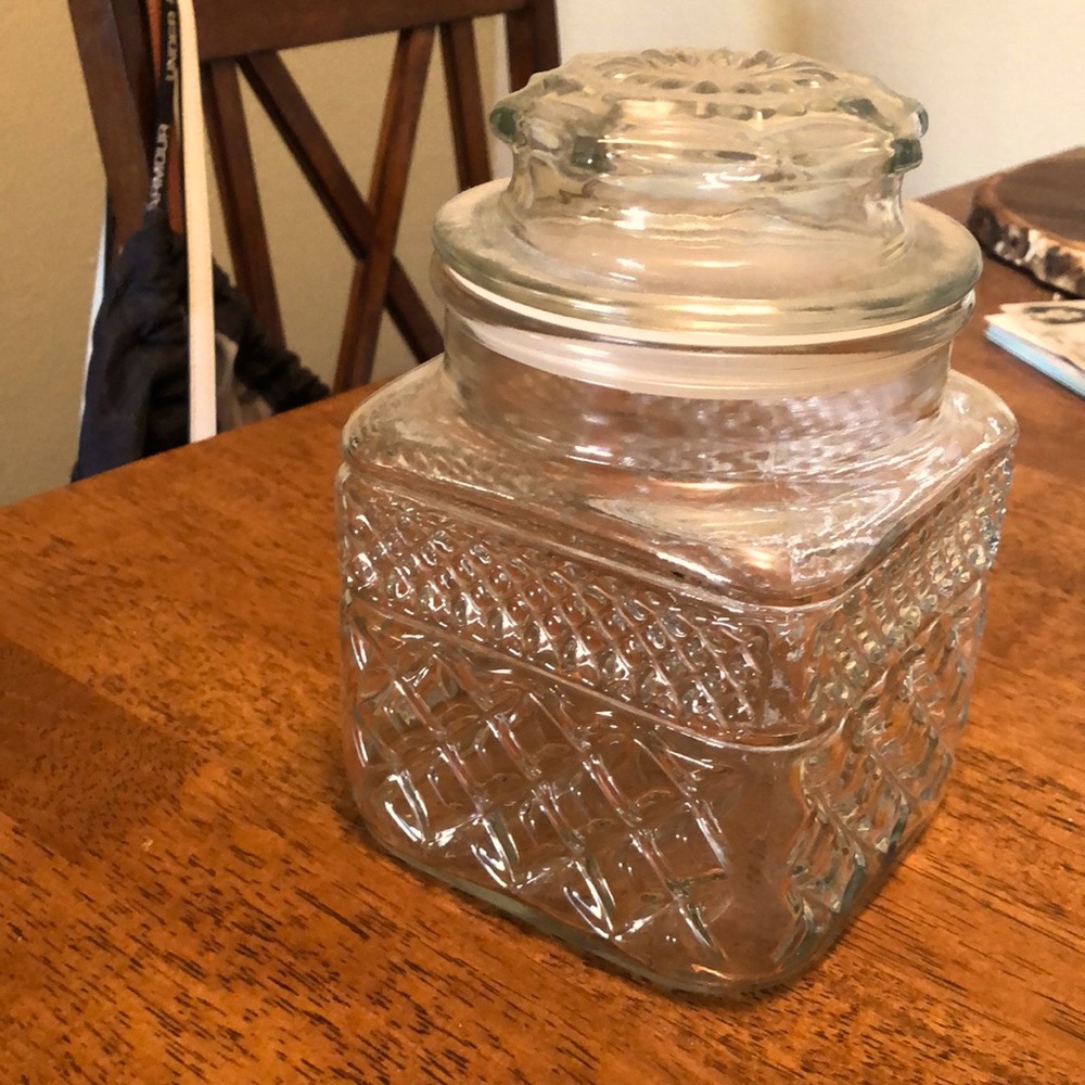 Glass candy jar